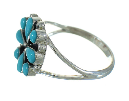 Southwestern Authentic Sterling Silver And Turquoise Jewelry Ring Size 6 YX71602